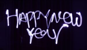 Glowing Happy New Year text