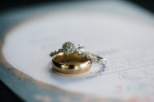 wedding rings on a wedding itinerary 